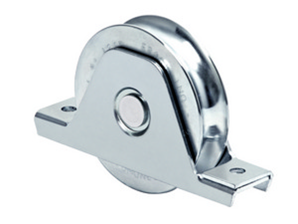 Comunello RUOTA PER CANCELLI CON SUPPORTO GOLA U 1 cuscinetto art. 337 mm.140x25