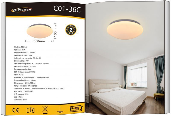 UNIVERSO PLAFONIERA C01-36N A LED