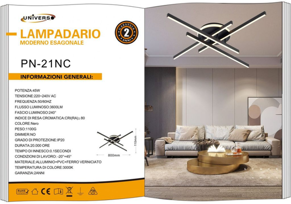 UNIVERSO PLAFONIERA PN-21NC A LED 3000K