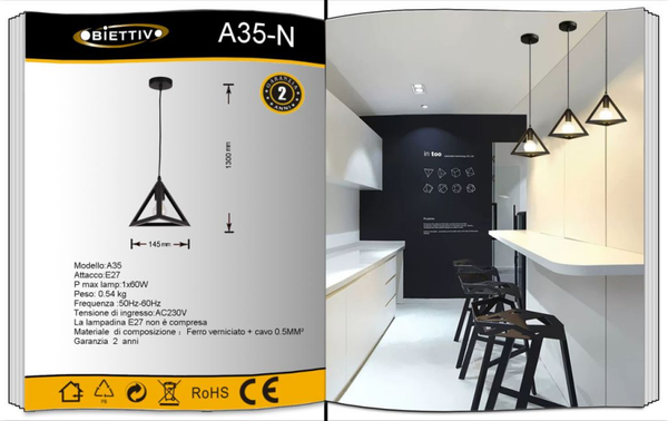 UNIVERSO LAMPADARIO A35-B A LED E27