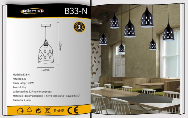 UNIVERSO LAMPADARIO B33-B A LED E27