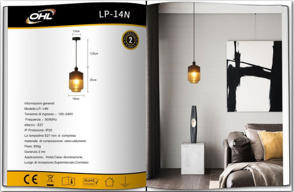 UNIVERSO LAMPADARIO LP-14-N A LED E27