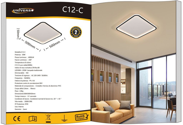 UNIVERSO PLAFONIERA C12-C A LED 3000K