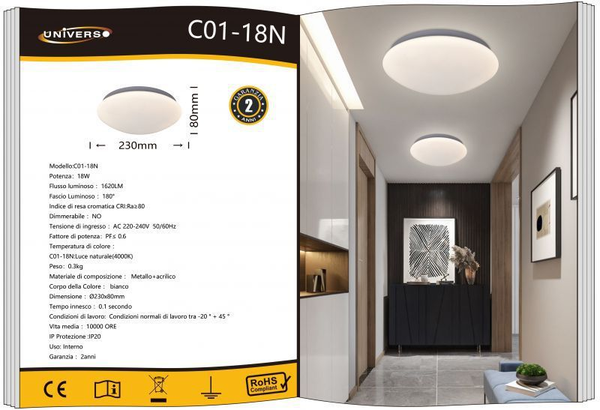 UNIVERSO PLAFONIERA C01-18C A LED
