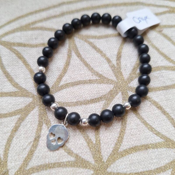 Bracelet en onyx mat