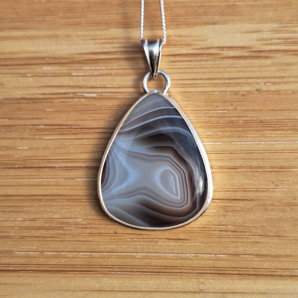 Pendentif agate du Botswana