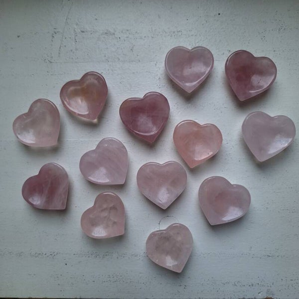 Bols cœurs en quartz rose