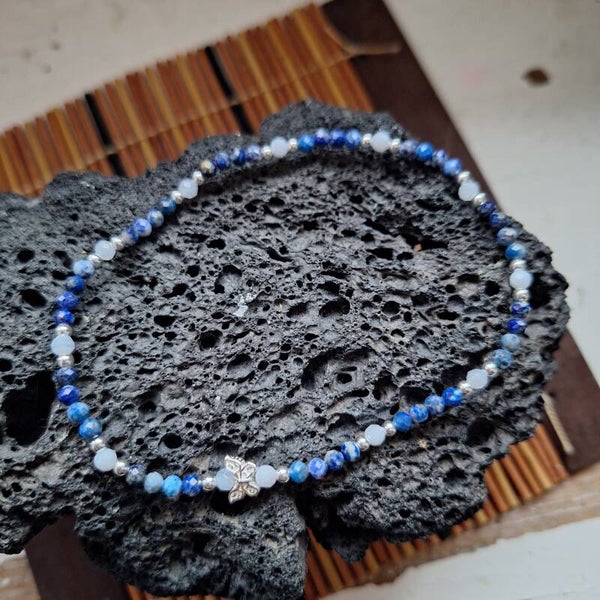Chevillère lapis lazuli et Calcédoine