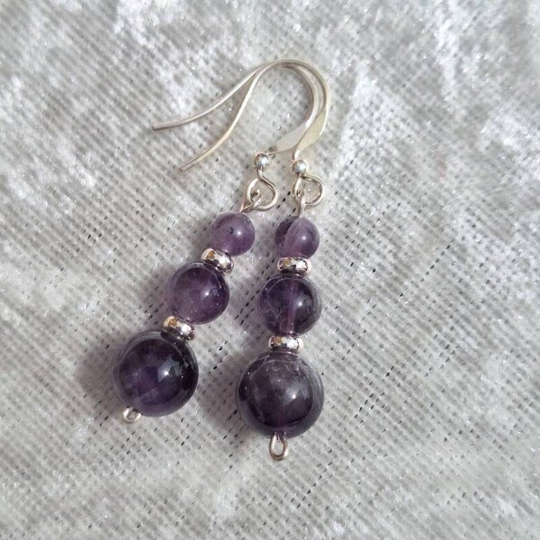 Boucles trio améthyste