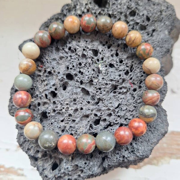 Bracelet en jaspe polychrome