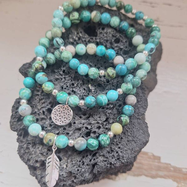 Bracelet en opale bleue du Congo