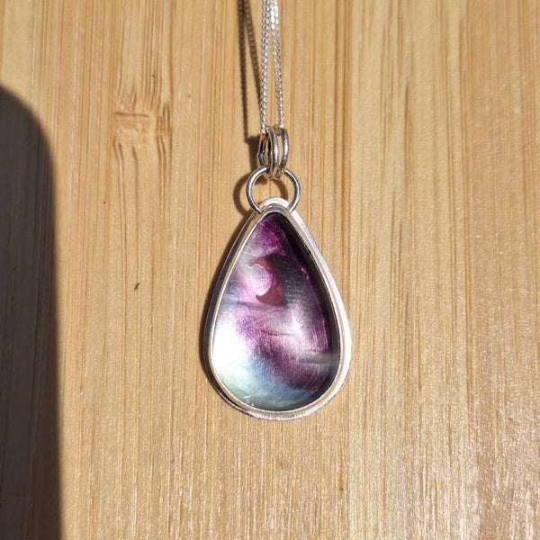 Pendentif en fluorite avec lune