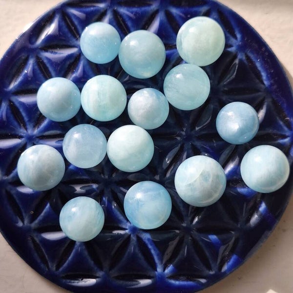 Mini sphères en aigue-marine