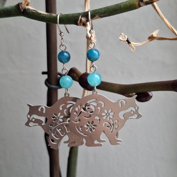 Boucles d'oreilles raton laveur