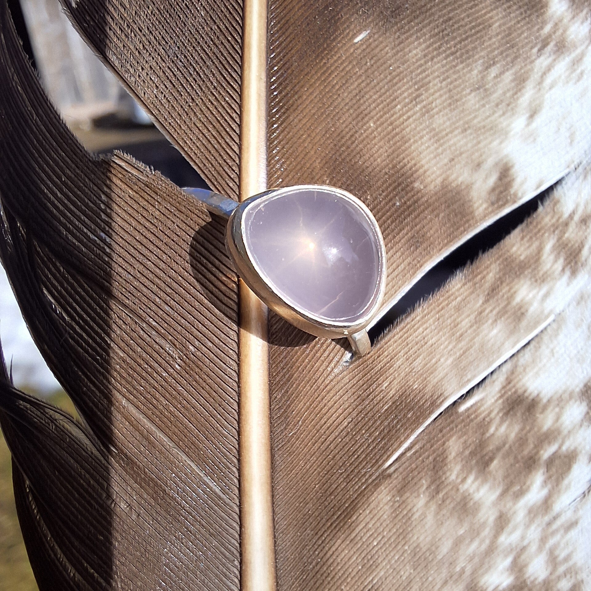 Bague quartz rose étoilé