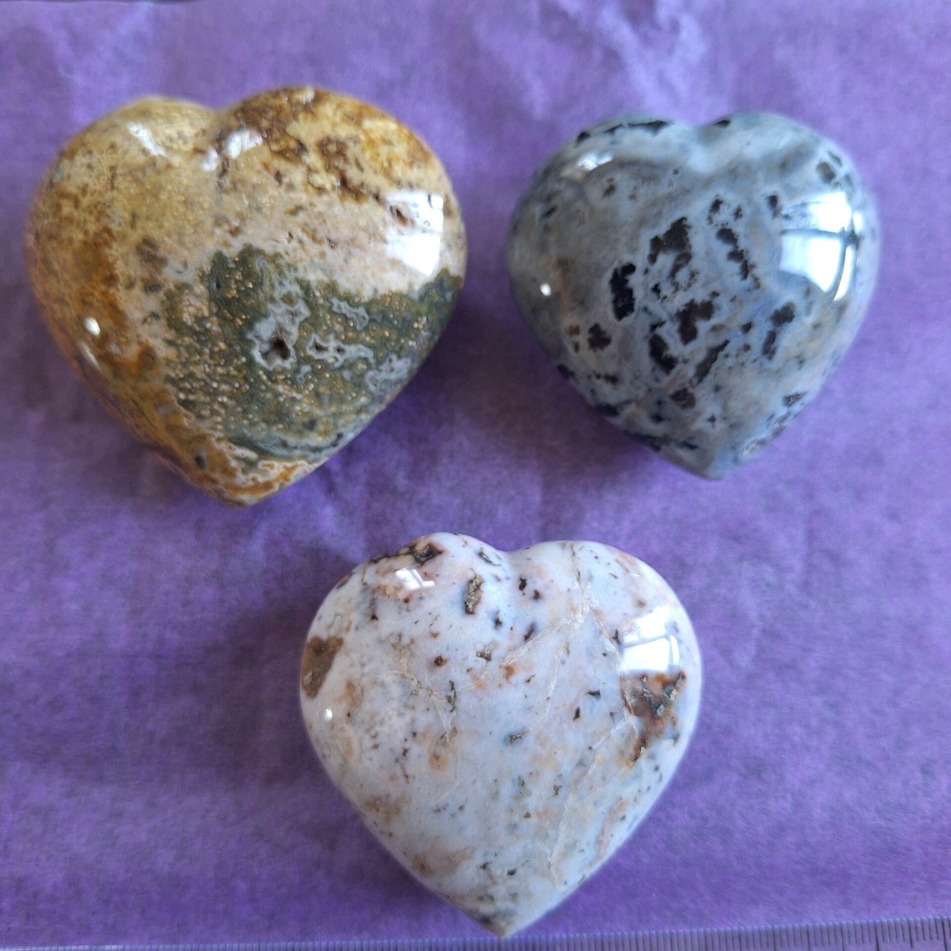 Coeur en jaspe Océan n°2 à 4