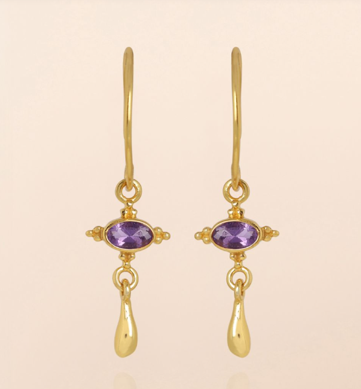 Muja Juma Oorbellen Dorado Amethist