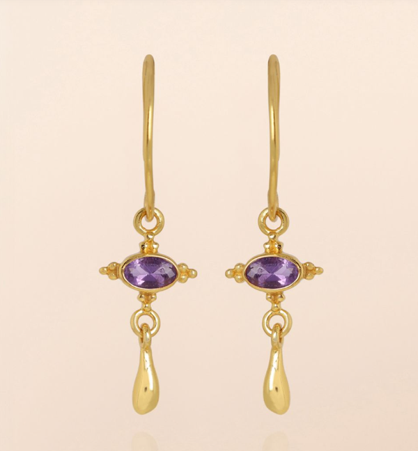 Muja Juma Oorbellen Dorado Amethist