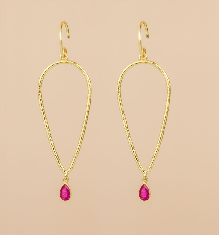 Muja Juma Oorbellen Oberon Robijn