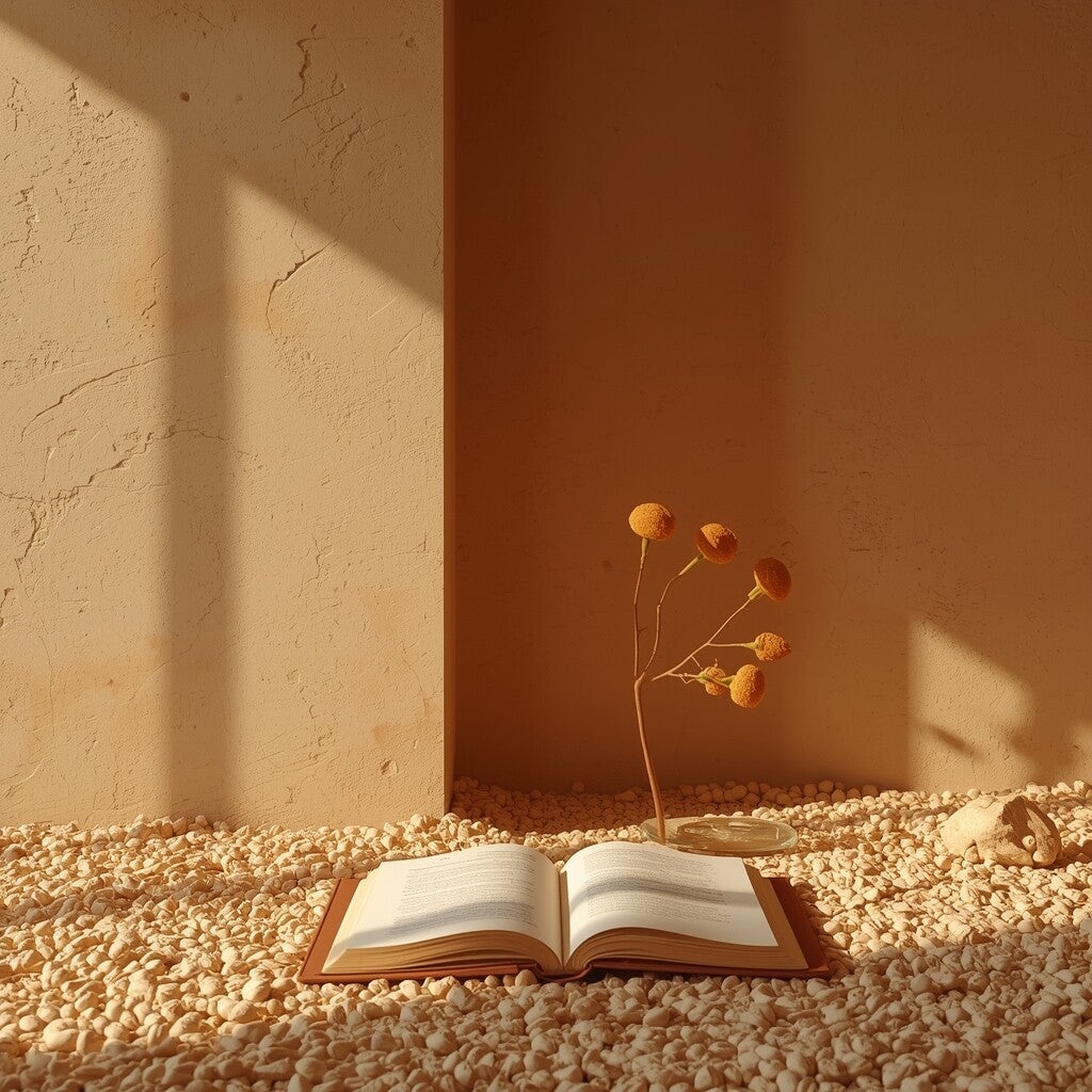 Zacht licht over een gouden vaasje met bloesem, weerspiegeling van de warme sfeer en verhalen van het SensueleBlog.