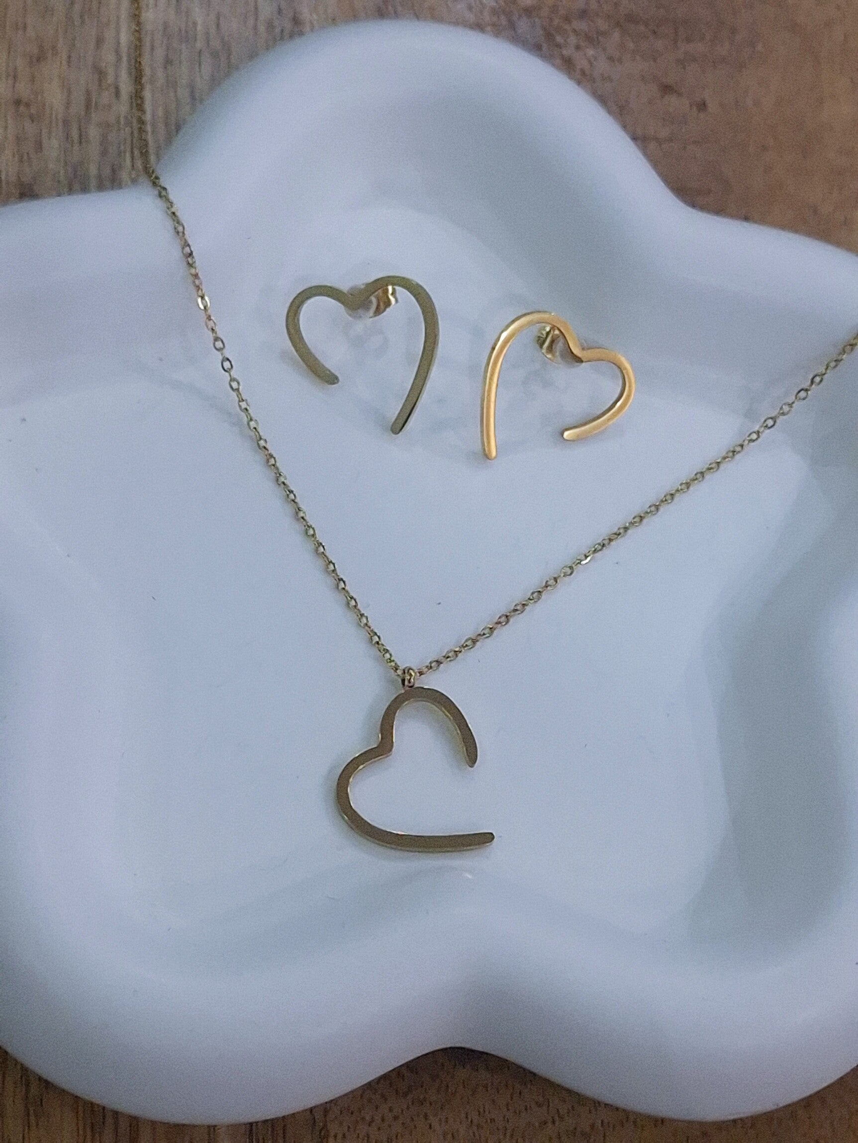 Juwelen set - Hearts - 18k verguld goud