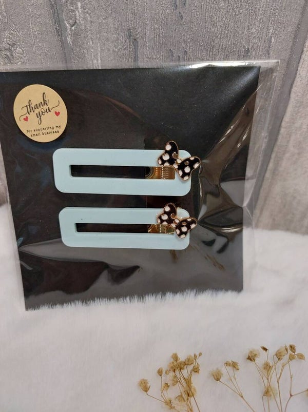 Haarspelden Licht Blauw met Strik detail