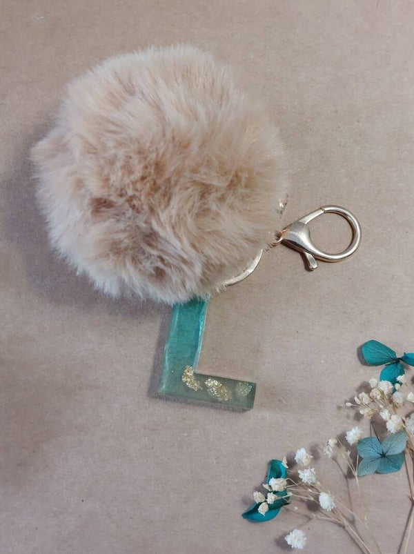 Beige Pompon groen/goud ' L '