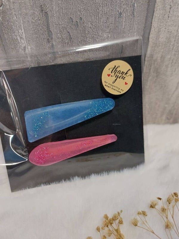 Haarspelden Blauw Roze