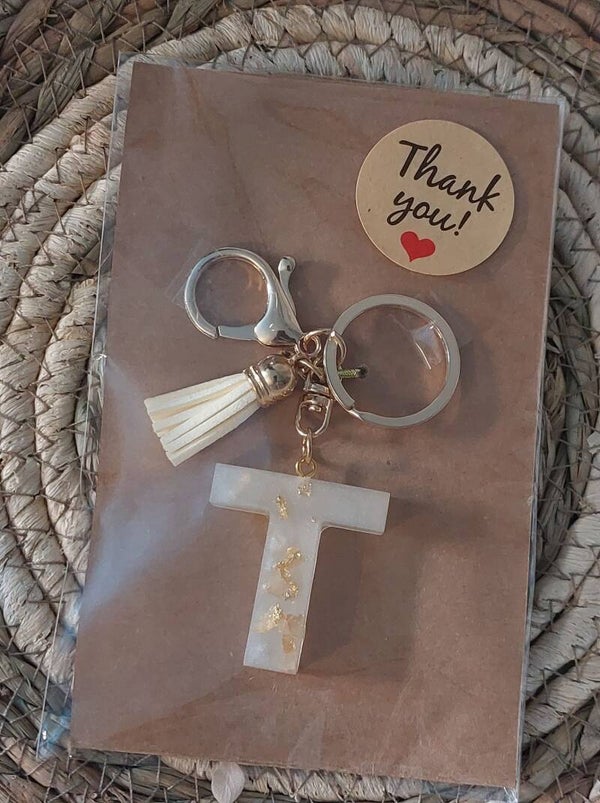 Parel wit Bladgoud ' T '