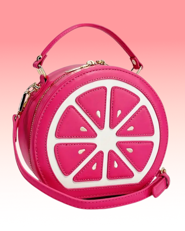 Stijlvolle citroenvormige crossbody tas - Fuchsia