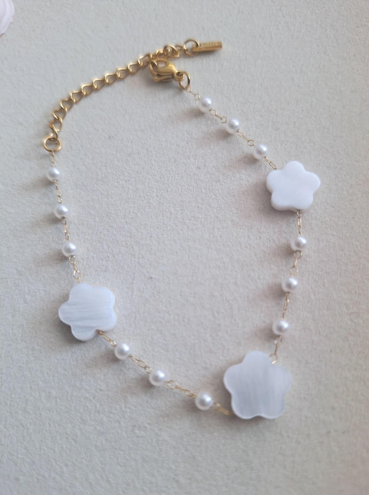 Armband - Parelmoer - 18k verguld goud