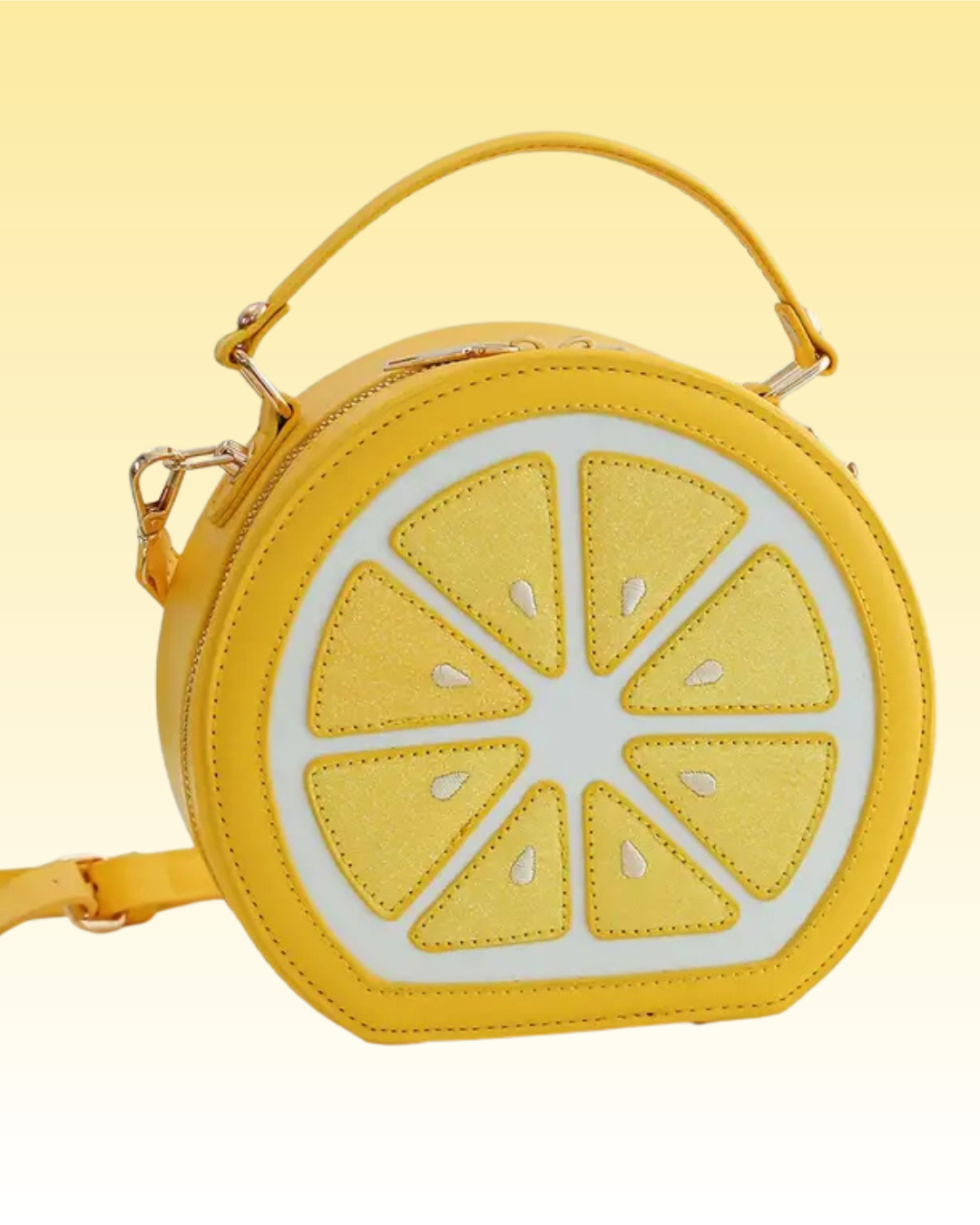 Stijlvolle citroenvormige crossbody tas - geel