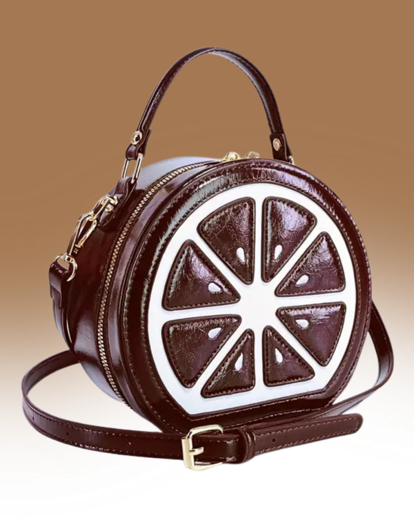 Stijlvolle citroenvormige crossbody tas - bruin