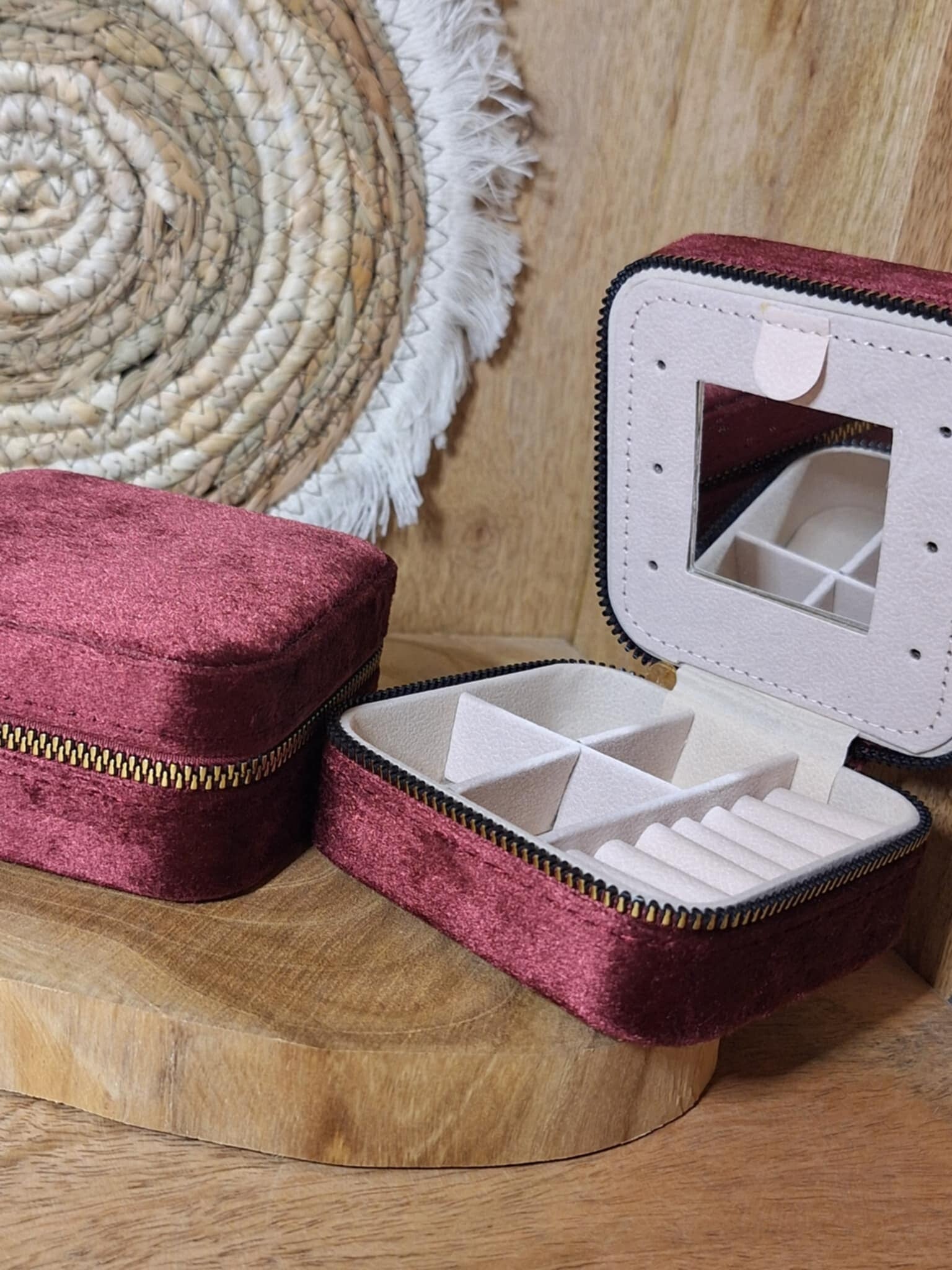 Juwelendoosje Spiegel Fluweel - Naam - Mama - Meter - Oma - Dochter - Juf