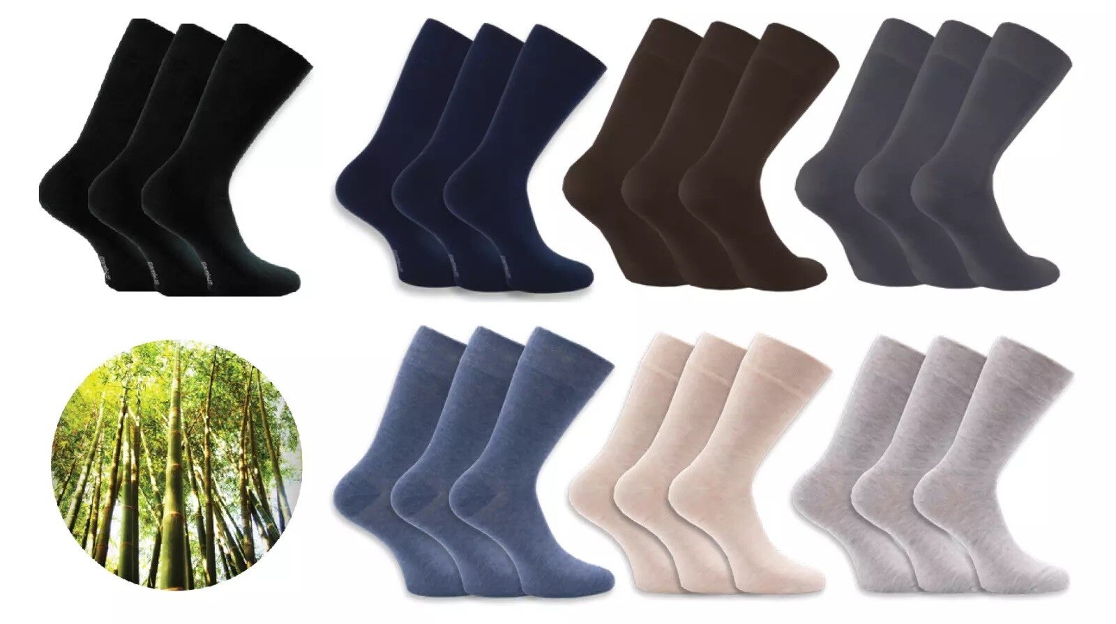 3 I 6 Paar kühlende und sehr weiche Bambus Viskose Socken ohne Gummi für Herren