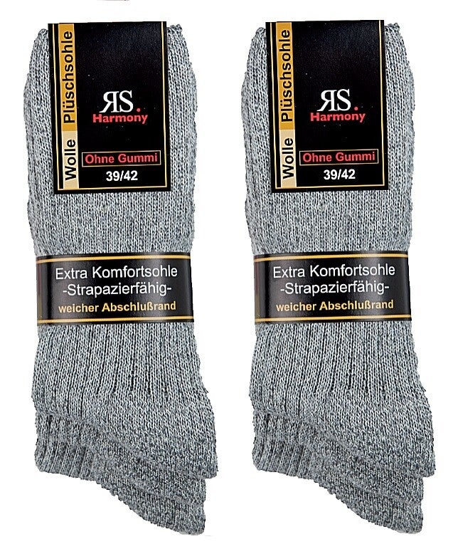 3 I 6 Paar warme, dicke und weiche Norweger Socken, Schafwollsocken und Wintersocken ohne Gummi in Normalgrößen und Übergröße für Damen und Herren
