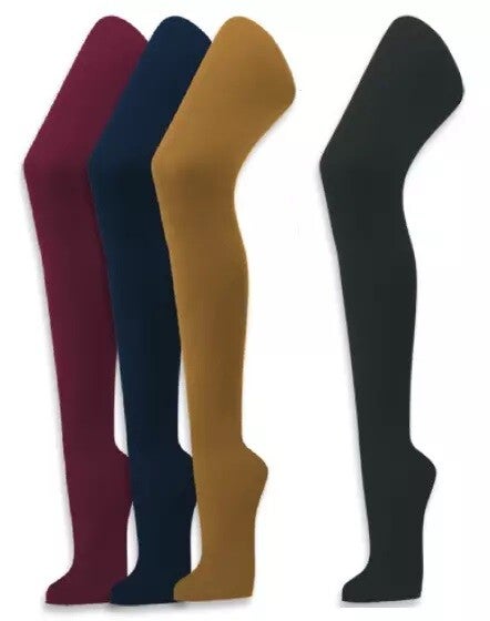Thermostrumpfhosen für Damen in bordo, dunkelblau, gold und schwarz 
