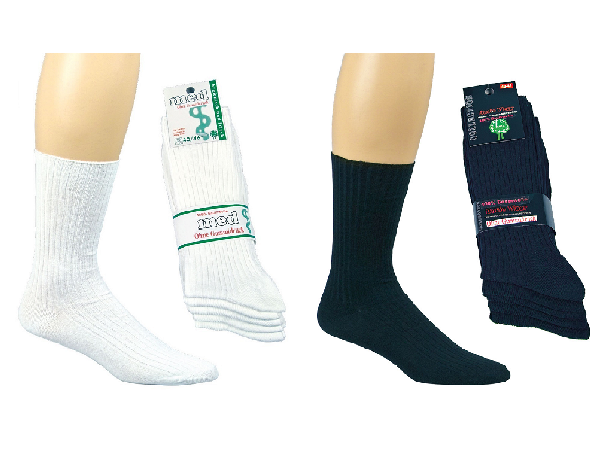 Baumwollsocken in weiß und schwarz für Damen uind Herren