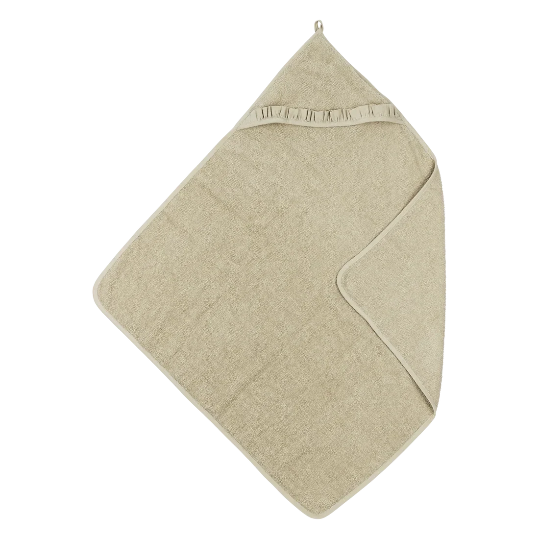 Badcape met ruffle - CREAM