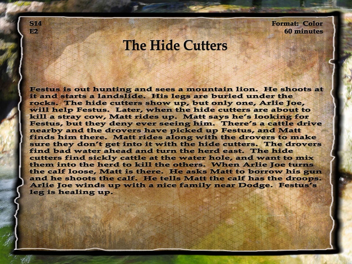 S14 E2 Gunsmoke The Hidecutters