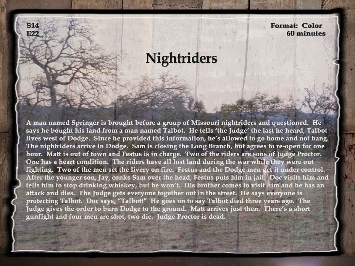 S14 E22 Gunsmoke Nightriders