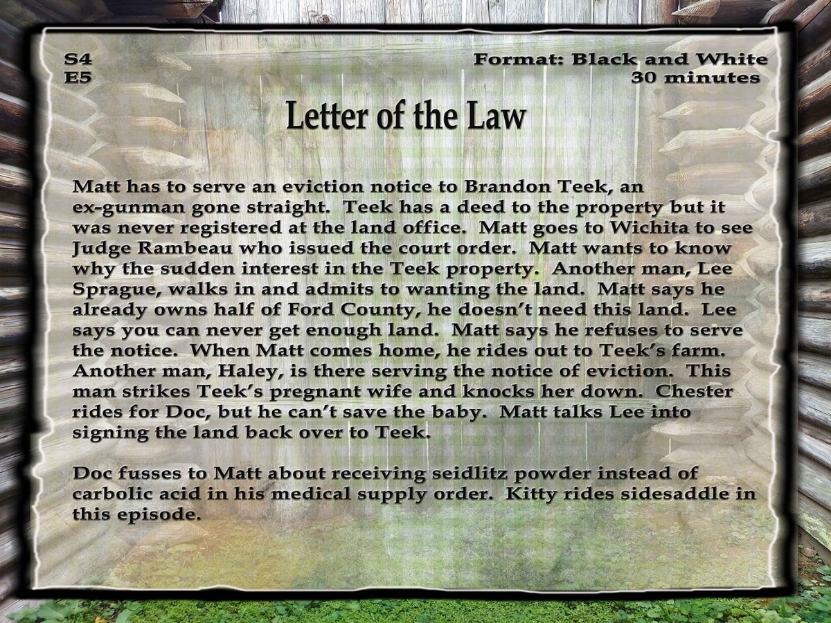 S4 E5 Gunsmoke Letter of the Law
