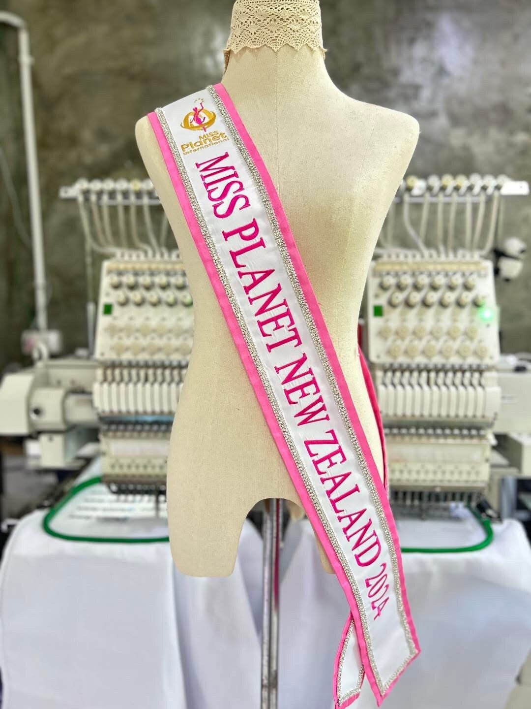 Satin Sash (glitter fabric trim finish)