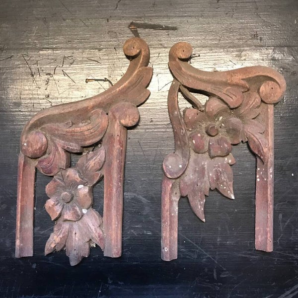 Ornament eikenhout  "Bloem"