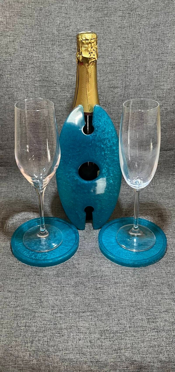 Glashalter inklusive 2 Untersetzter