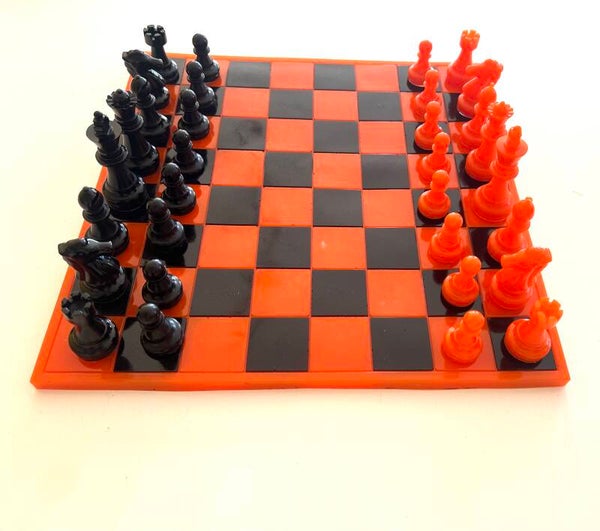Schachbrett schwarz/orange