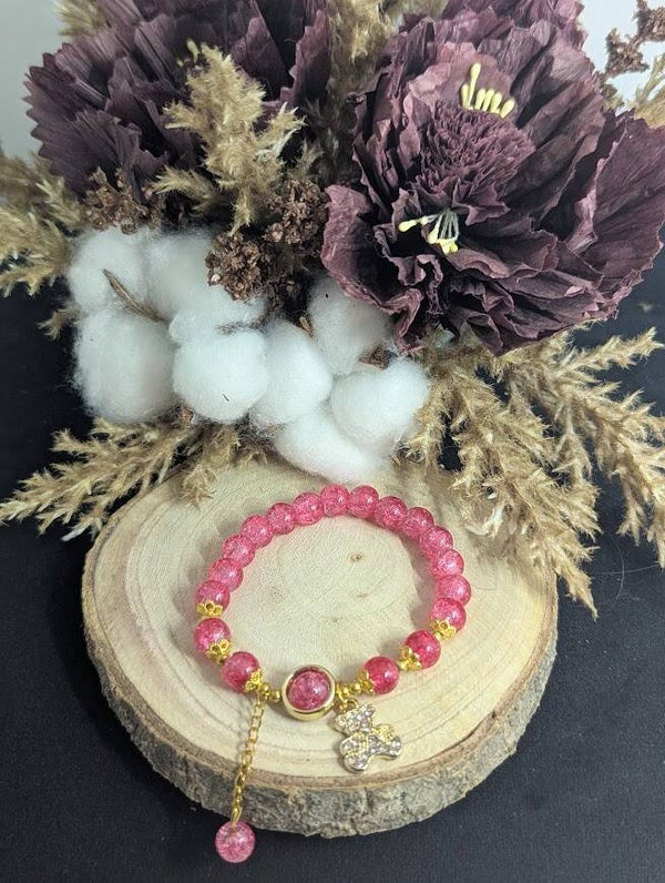 Armband Pink mit Anhänger "Teddy"