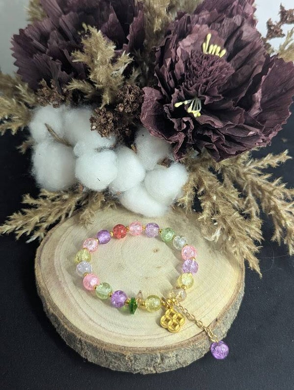 Armband Bunt mit Anhänger "Coin"