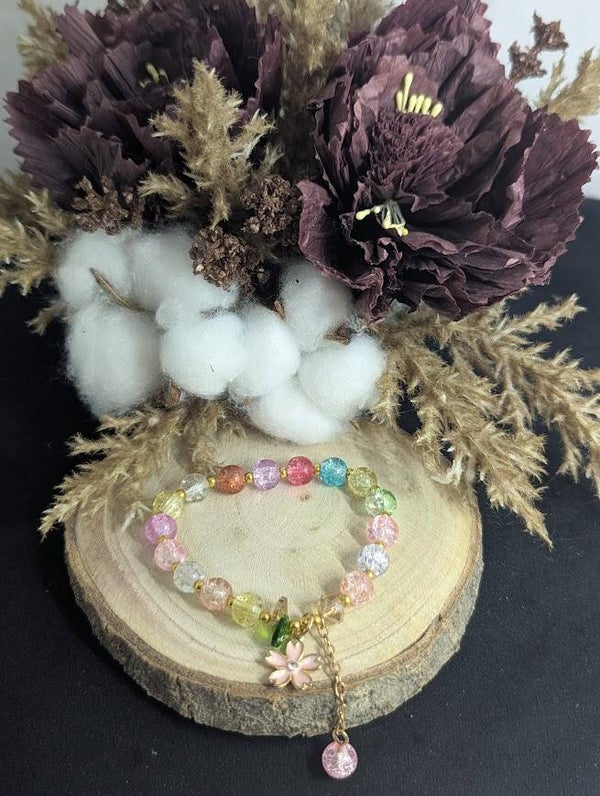 Armband Bunt mit Anhänger "Blüte"