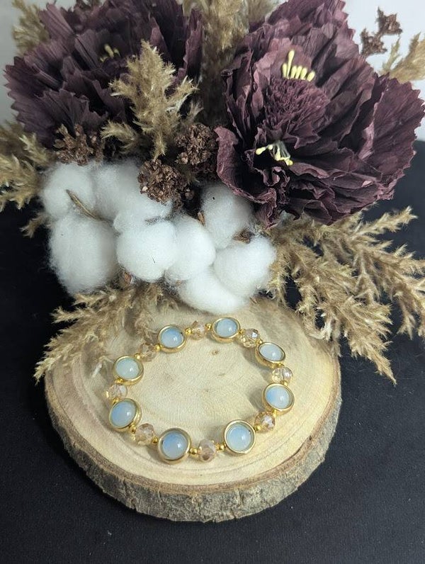 Armband Blau und Champagner